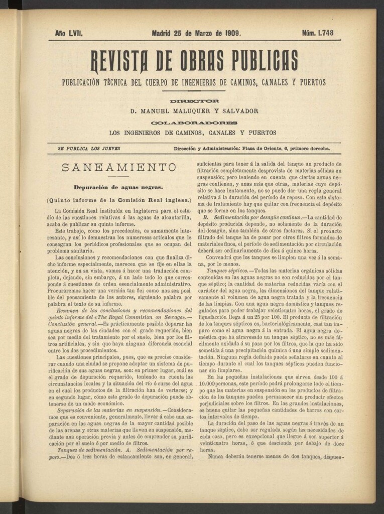 Miniatura de Revista de obras públicas del 25 de marzo de 1909