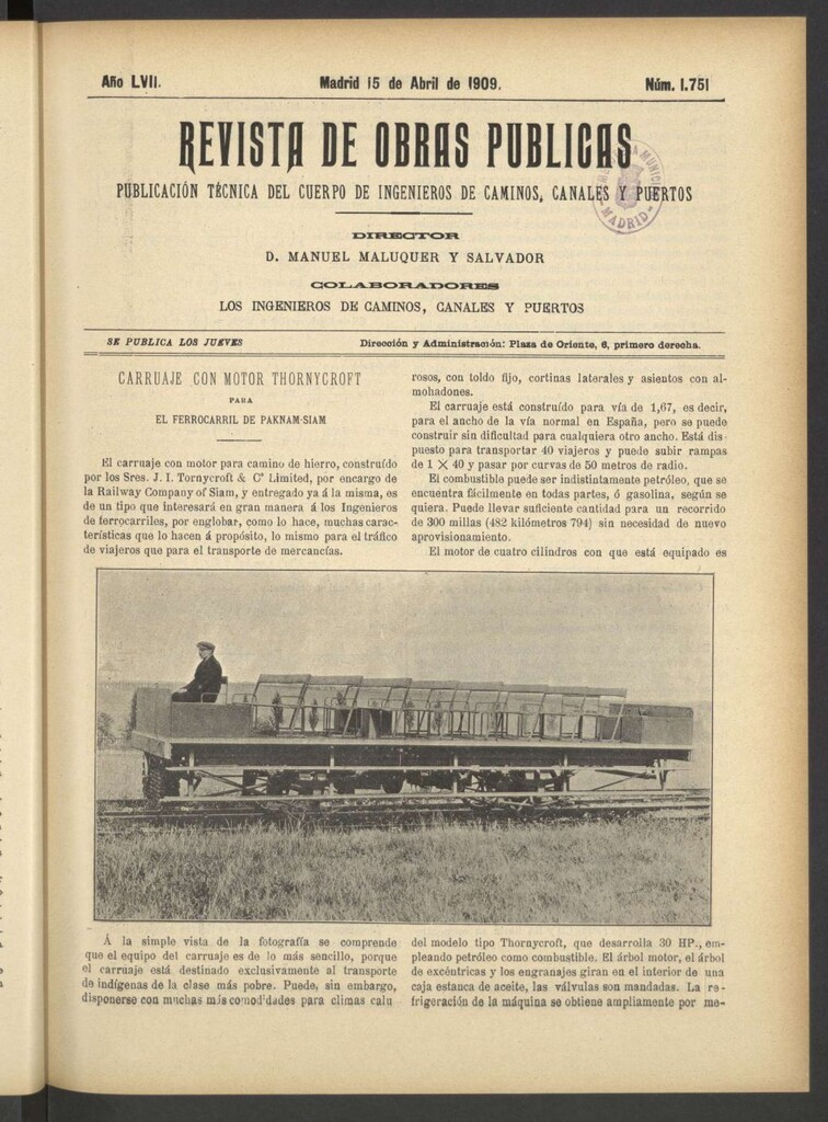 Miniatura de Revista de obras públicas del 15 de abril de 1909