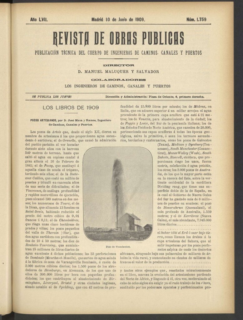 Miniatura de Revista de obras públicas del 10 de junio de 1909