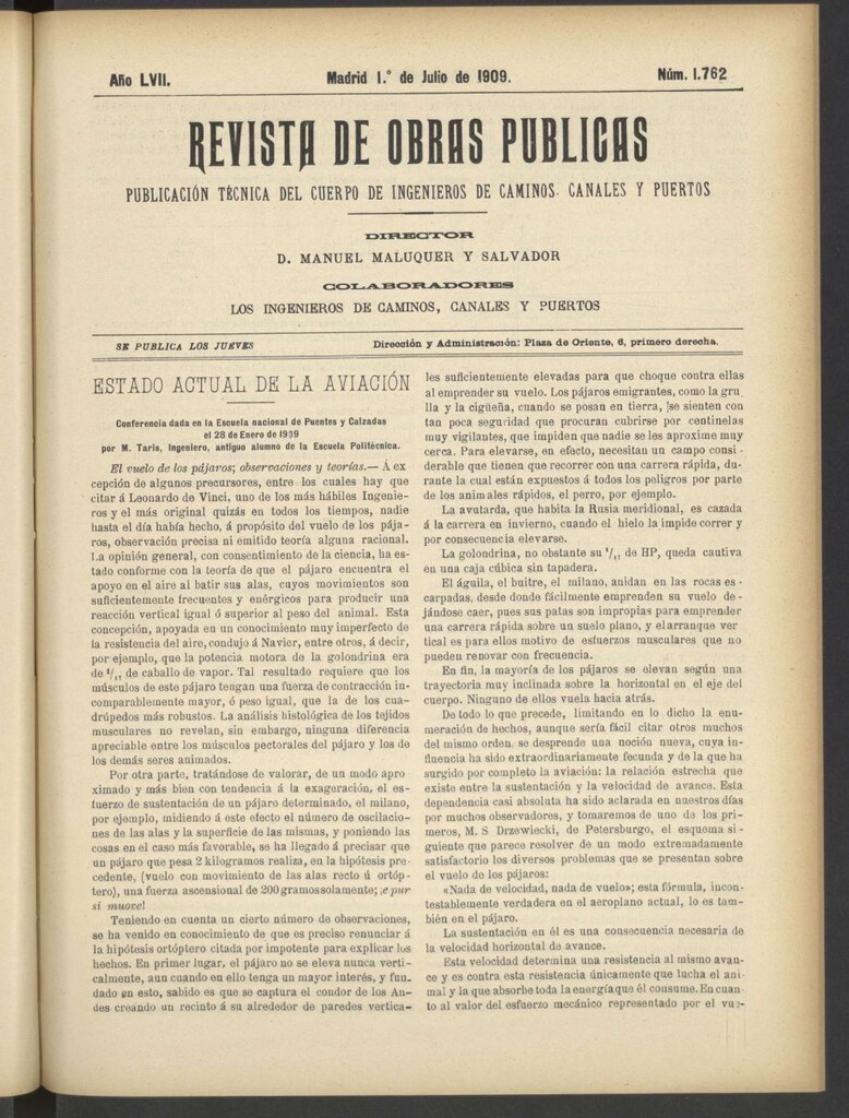 Miniatura de Revista de obras públicas del 1 de julio de 1909