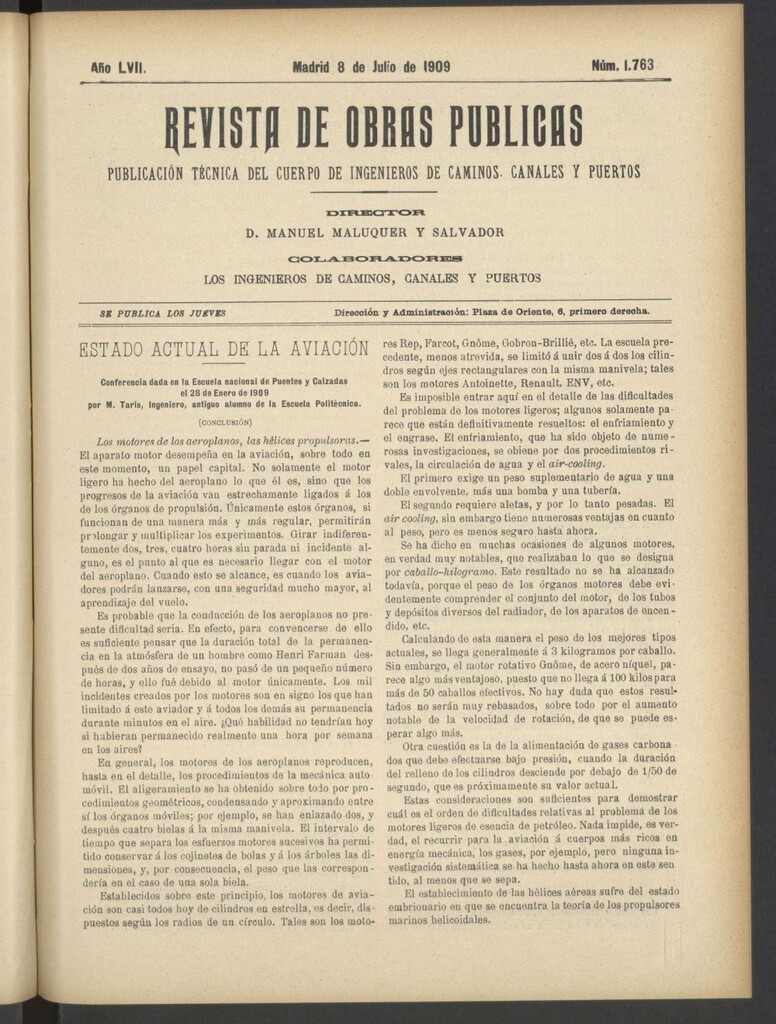 Miniatura de Revista de obras públicas del 8 de julio de 1909