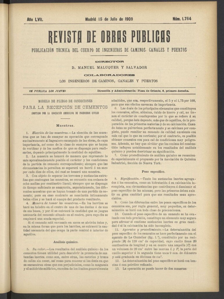 Miniatura de Revista de obras públicas del 15 de julio de 1909