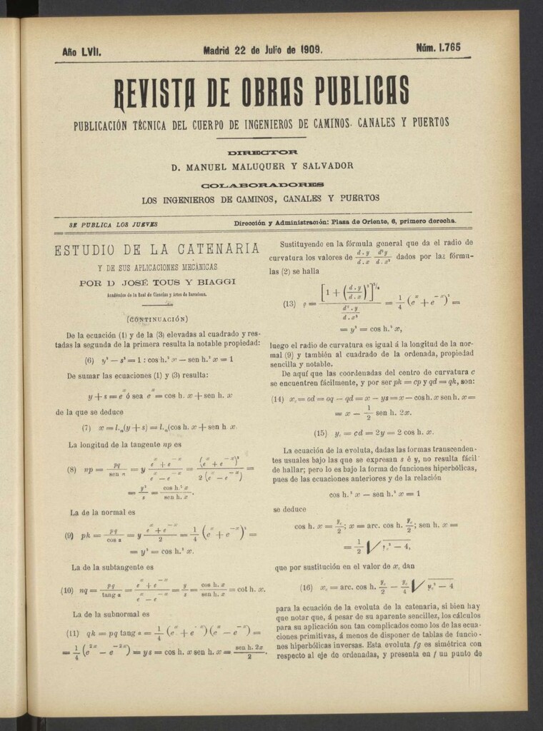 Miniatura de Revista de obras públicas del 22 de julio de 1909