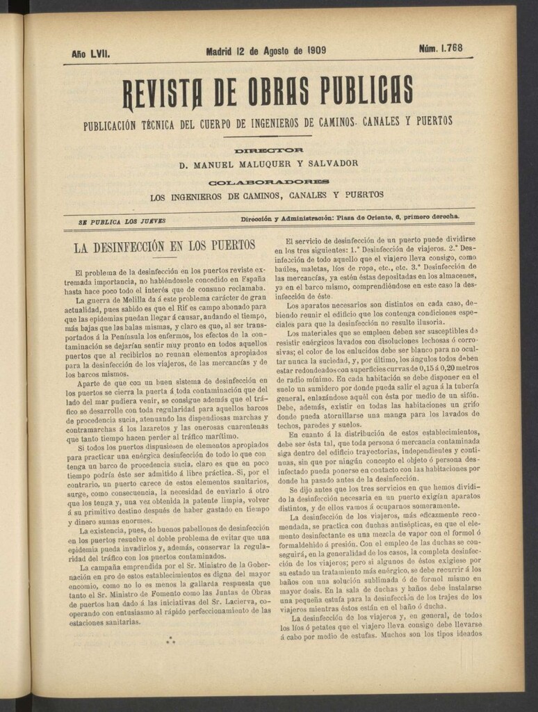 Miniatura de Revista de obras públicas del 12 de agosto de 1909