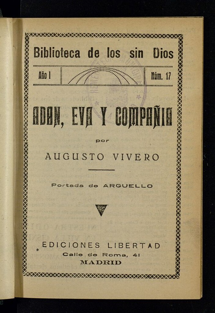 Miniatura de Biblioteca de los sin Dios del año de 1932, nº 17