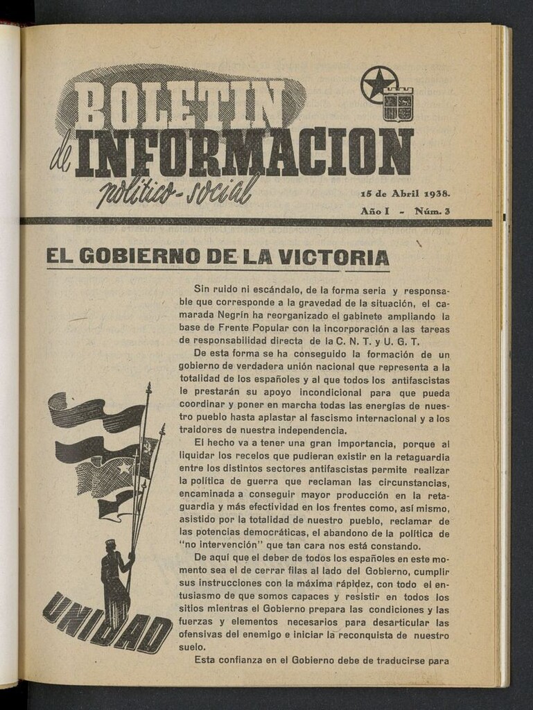 Miniatura de Boletín Información Político-Social (1938-1939) del 15 de abril de 1938