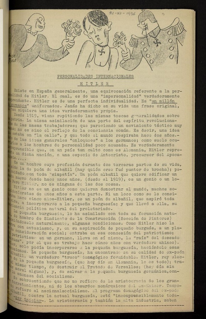 Miniatura de Boletín del 5º Regimiento: Milicias Populares del 21 de noviembre de 1936