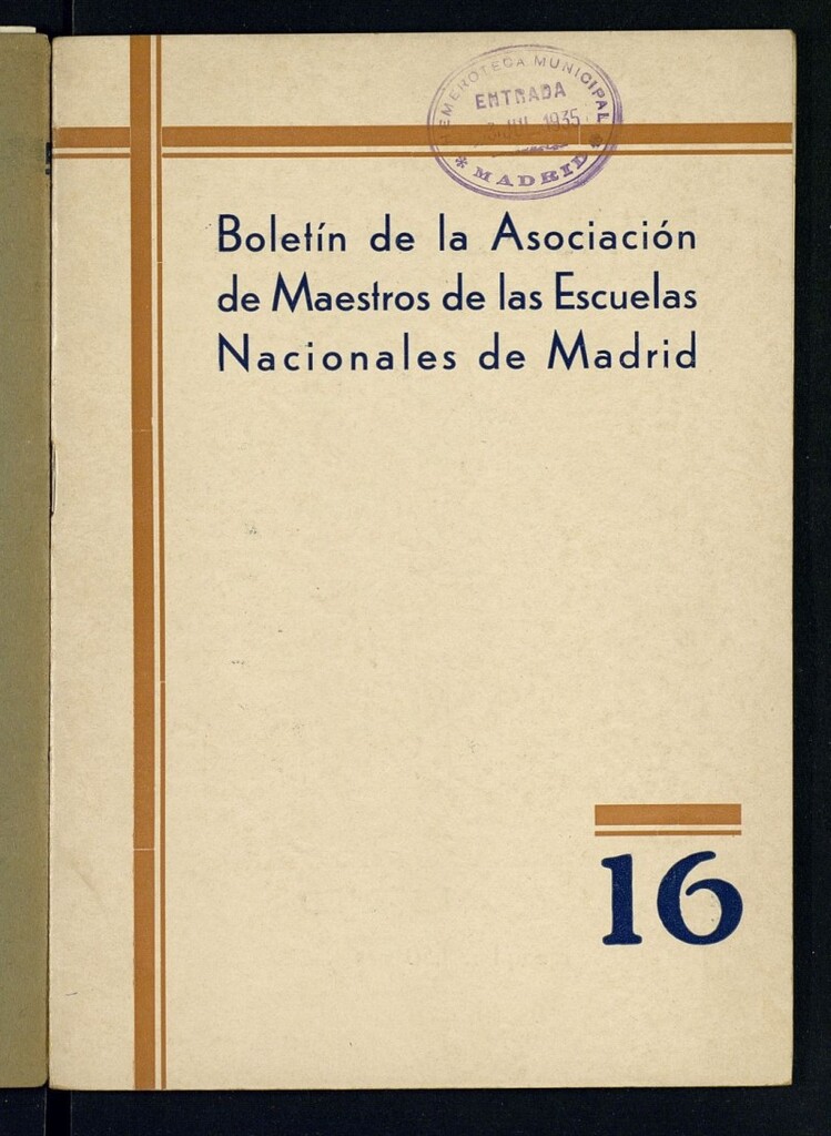 Miniatura de Boletín de la Asociación de Maestros de las Escuelas Nacionales de Madrid de julio de 1935