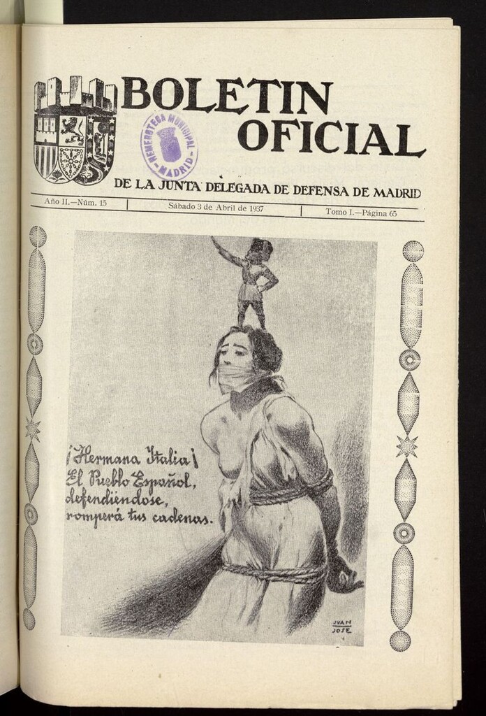 Miniatura de Boletín Oficial de la Junta Delegada de Defensa de Madrid del 3 de abril de 1937