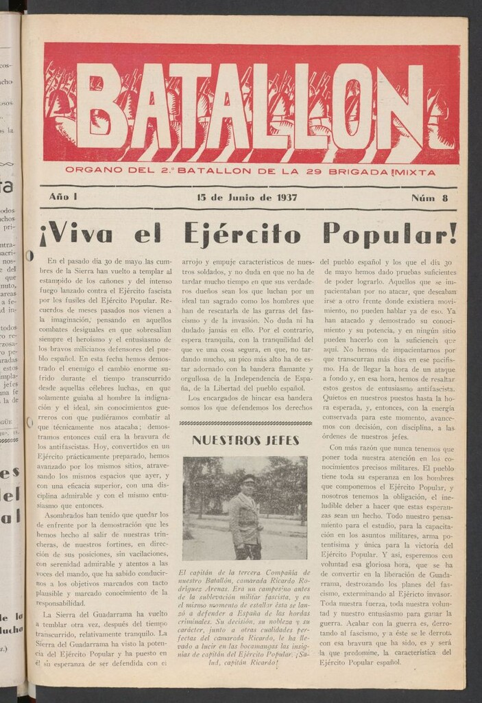 Miniatura de Batallón : Organo del 2º Batallón de la 29 Brigada Mixta del 15 de junio de 1937