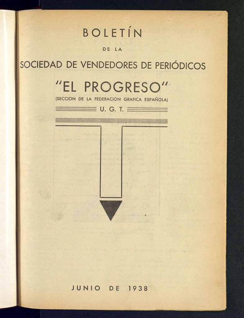 Miniatura de Boletín de la Sociedad de Vendedores de Periódicos El Progreso de junio de 1938