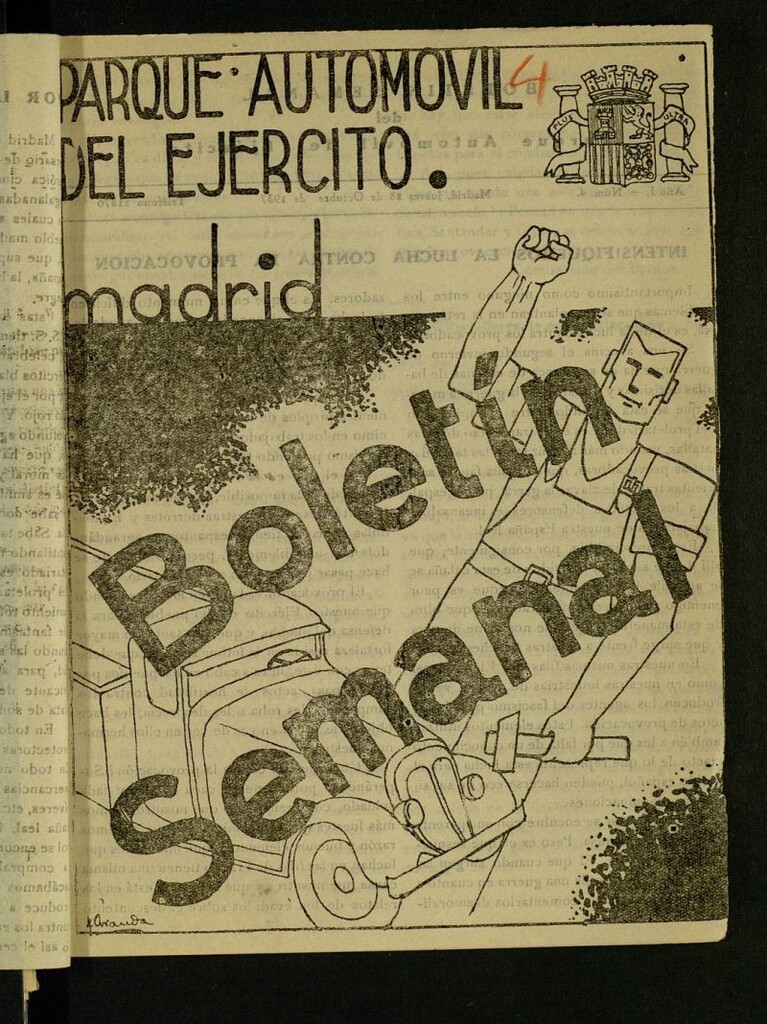 Miniatura de Boletín Semanal del Parque Automóvil del Ejército del 28 de octubre de 1937