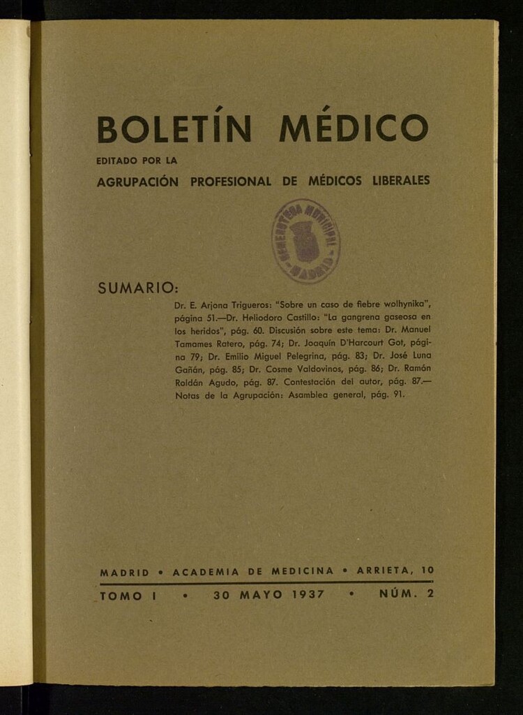 Miniatura de Boletín Médico del 30 de mayo de 1937