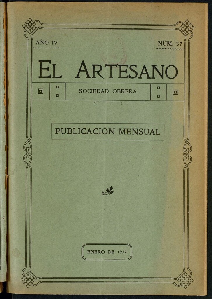 Miniatura de El Artesano. Nº 37. Enero de 1917