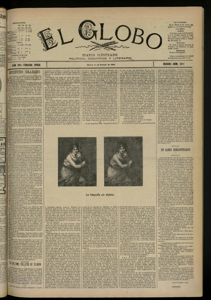 Miniatura de El Globo : diario ilustrado del 11 de febrero de 1890, nº 5211