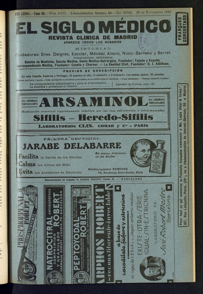 Miniatura de El Siglo Médico : boletín de medicina y gaceta médica del 29 de noviembre de 1930