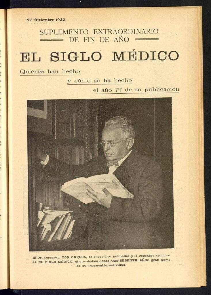 Miniatura de El Siglo Médico: boletín de medicina y gaceta médica. Suplemento extraordinario de fin de año del 27 de diciembre de 1930