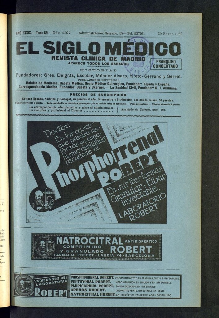 Miniatura de El Siglo médico : boletín de medicina y gaceta médica del 30 de enero de 1932
