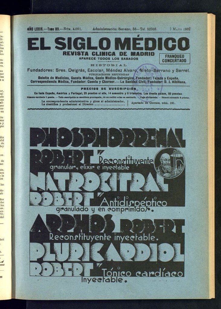 Miniatura de El Siglo médico : boletín de medicina y gaceta médica del 7 de mayo de 1932