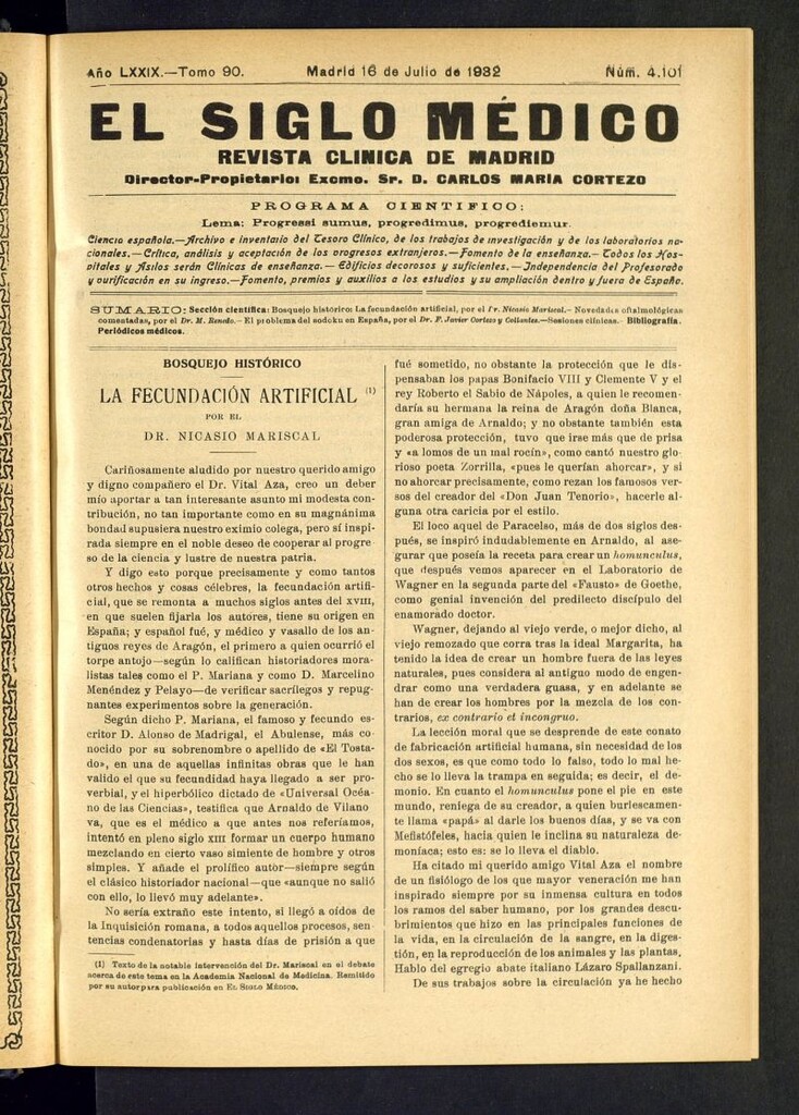 Miniatura de El Siglo médico : boletín de medicina y gaceta médica del 16 de julio de 1932