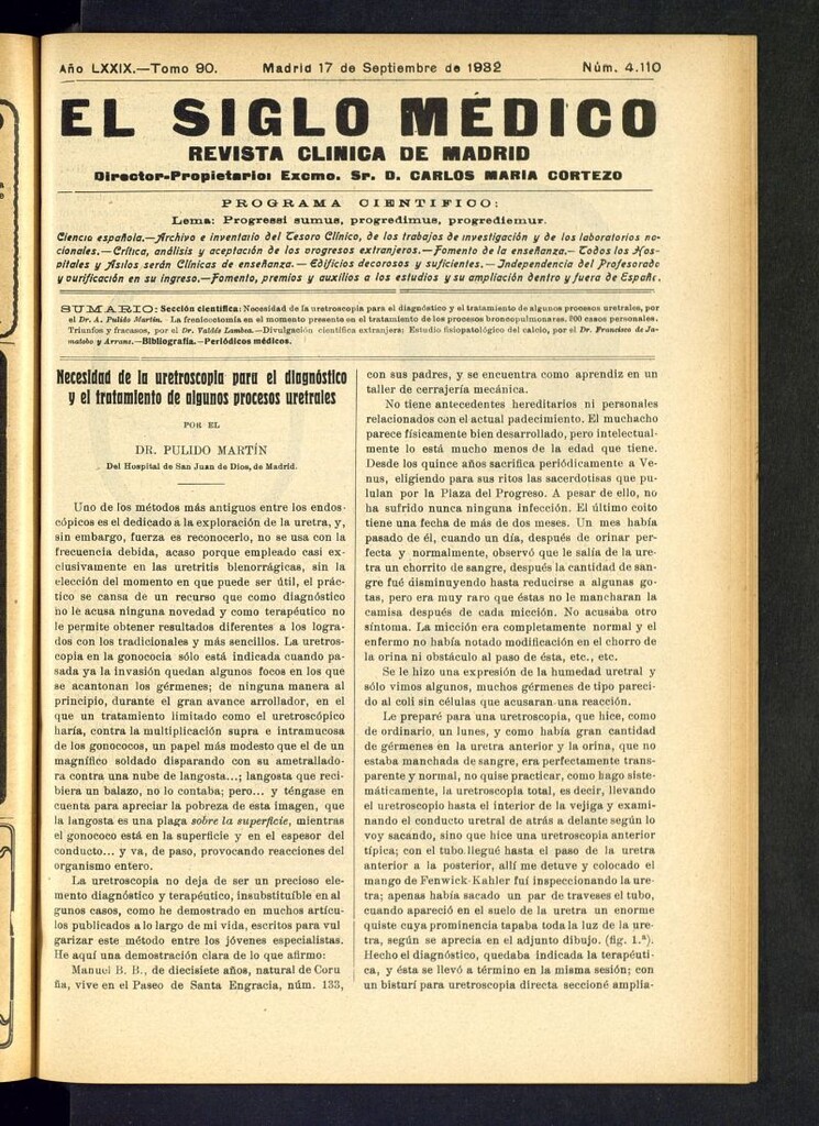 Miniatura de El Siglo médico : boletín de medicina y gaceta médica del 17 de septiembre de 1932
