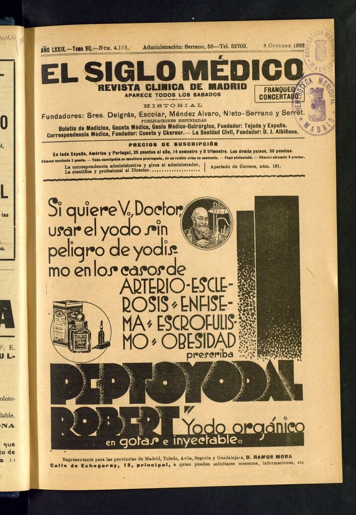 Miniatura de El Siglo médico : boletín de medicina y gaceta médica del 8 de octubre de 1932