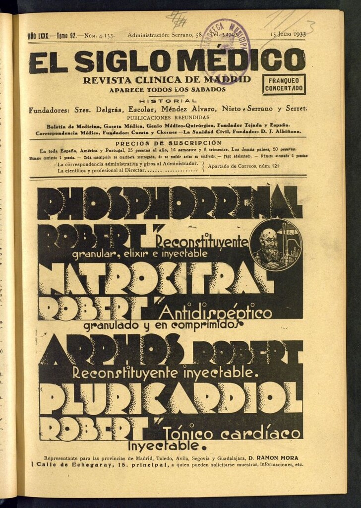 Miniatura de El Siglo médico : boletín de medicina y gaceta médica del 15 de julio de 1933