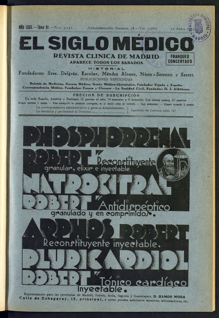 Miniatura de El Siglo médico : boletín de medicina y gaceta médica del 22 de abril de 1933
