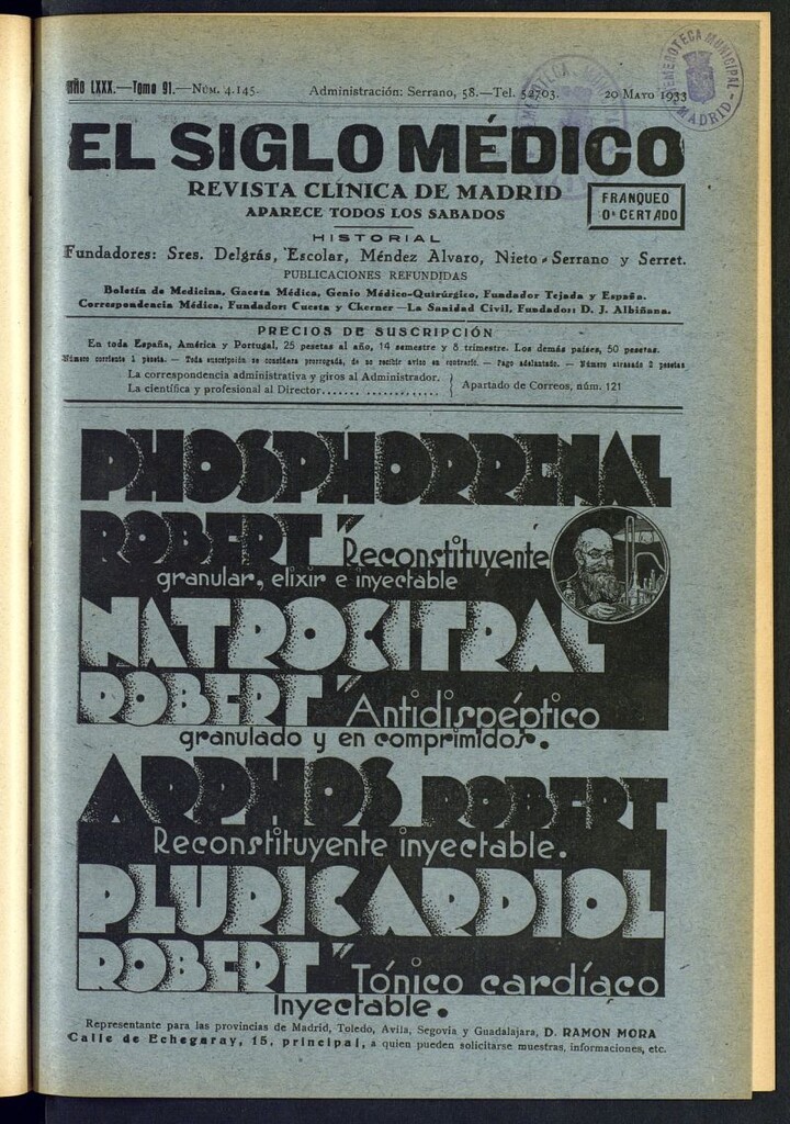 Miniatura de El Siglo médico : boletín de medicina y gaceta médica del 20 de mayo de 1933
