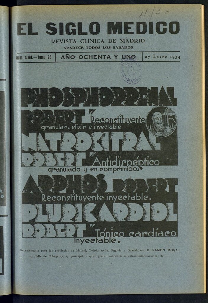 Miniatura de El Siglo médico : boletín de medicina y gaceta médica del 27 de enero de 1934