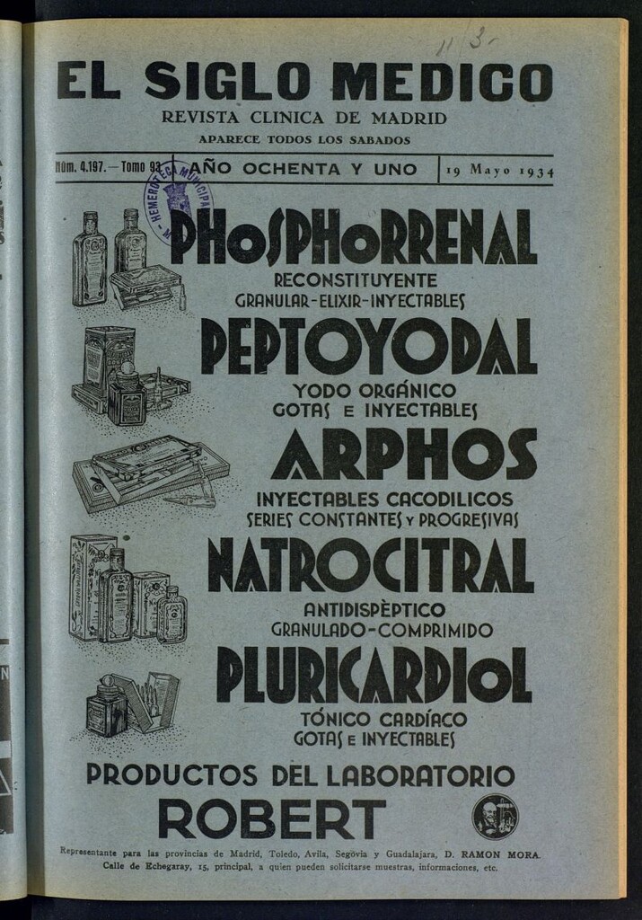 Miniatura de El Siglo médico : boletín de medicina y gaceta médica del 19 de mayo de 1934