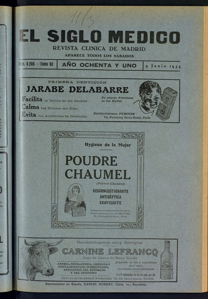 Miniatura de El Siglo médico : boletín de medicina y gaceta médica del 9 de junio de 1934