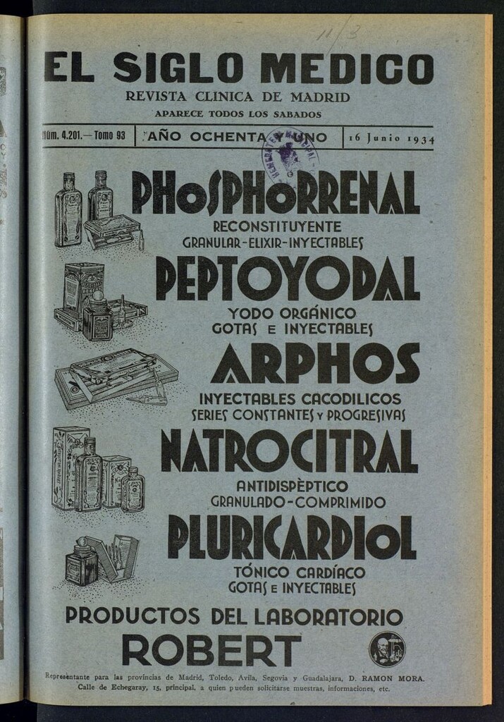 Miniatura de El Siglo médico : boletín de medicina y gaceta médica del 16 de junio de 1934