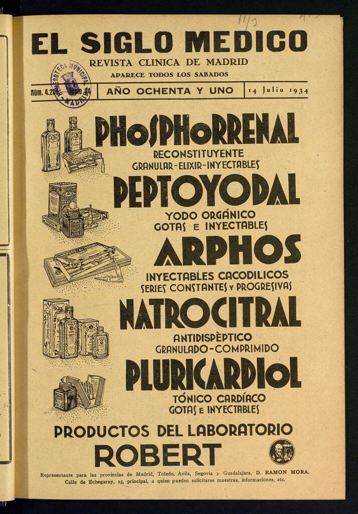 Miniatura de El Siglo médico  : boletín de medicina y gaceta médica del 14 de julio de 1934
