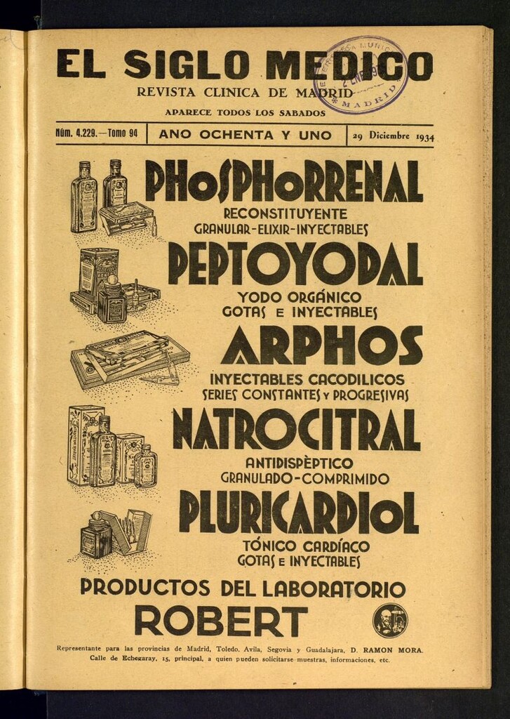 Miniatura de El Siglo médico  : boletín de medicina y gaceta médica del 29 de diciembre de 1934