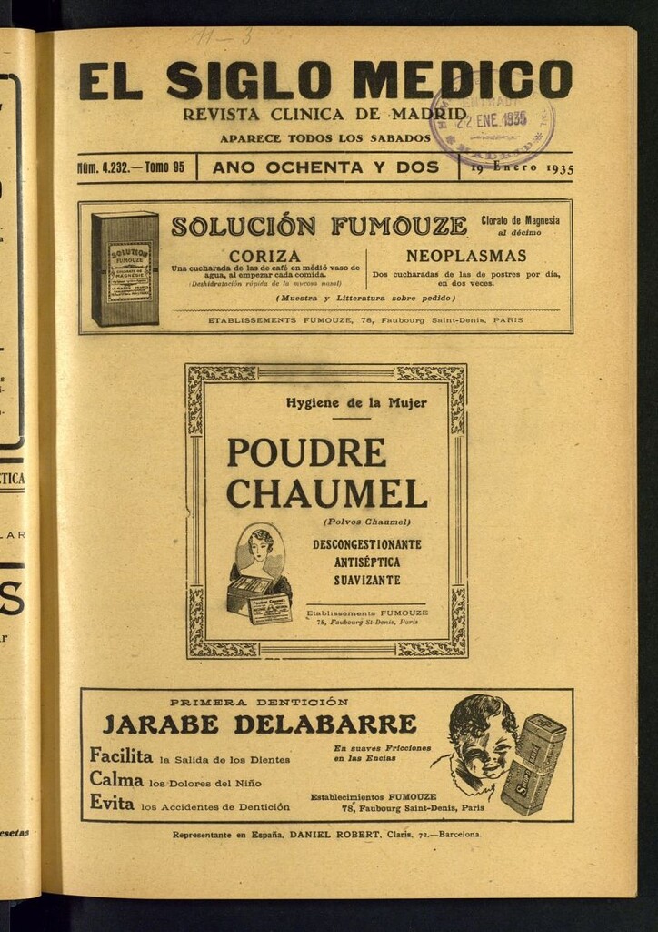 Miniatura de El Siglo médico : boletín de medicina y gaceta médica del 19 de enero de 1935