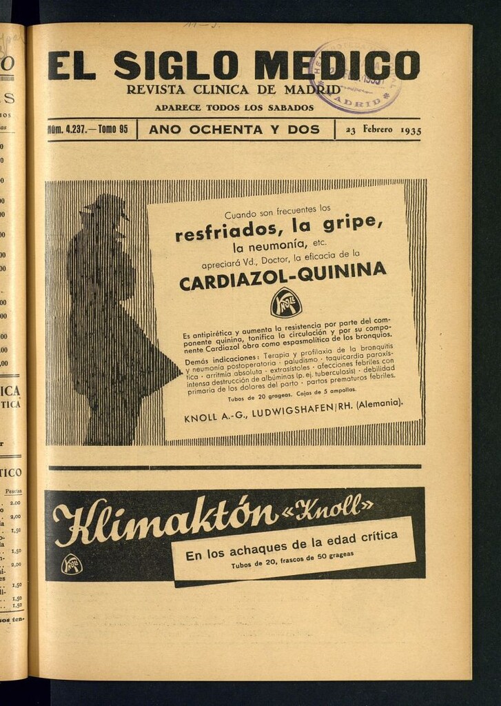 Miniatura de El Siglo médico : boletín de medicina y gaceta médica del 23 de febrero de 1935