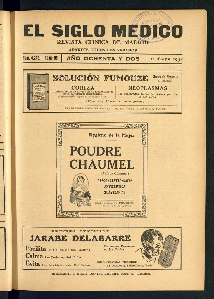 Miniatura de El Siglo médico : boletín de medicina y gaceta médica del 11 de mayo de 1935