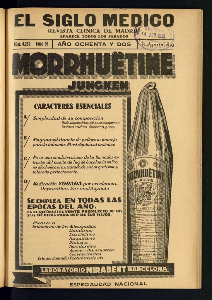 Miniatura de El Siglo médico : boletín de medicina y gaceta médica del 17 de agosto de 1935