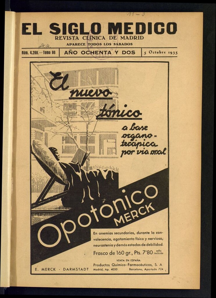 Miniatura de El Siglo médico : boletín de medicina y gaceta médica del 5 de octubre de 1935