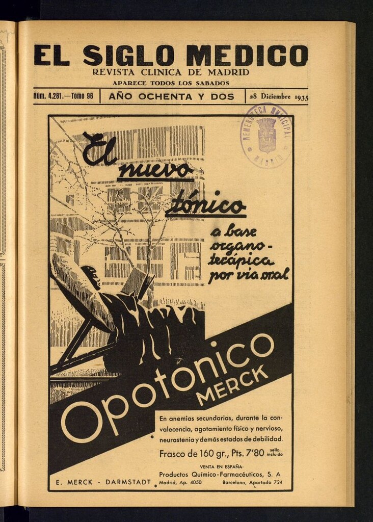Miniatura de El Siglo médico : boletín de medicina y gaceta médica del 28 de diciembre de 1935