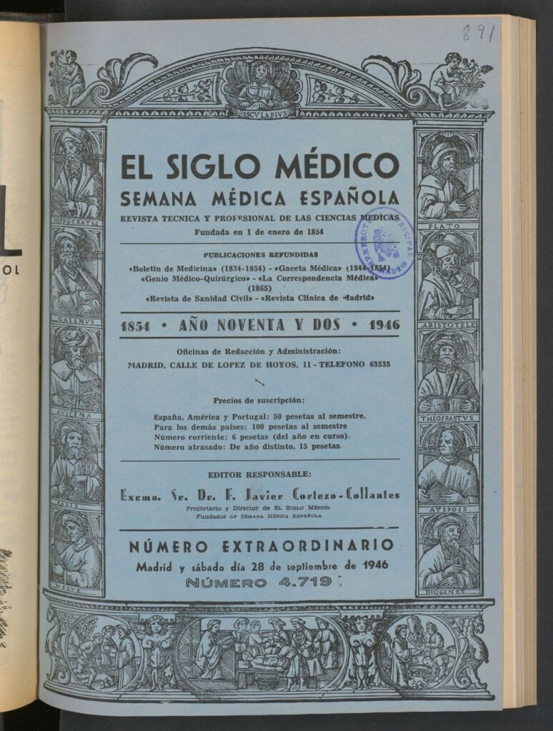 Miniatura de El Siglo médico : boletín de medicina y gaceta médica del 28 de septiembre de 1946