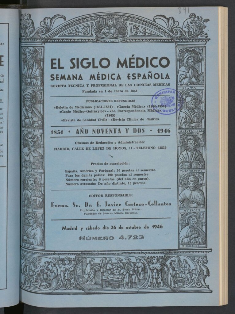 Miniatura de El Siglo médico : boletín de medicina y gaceta médica del 26 de octubre de 1946