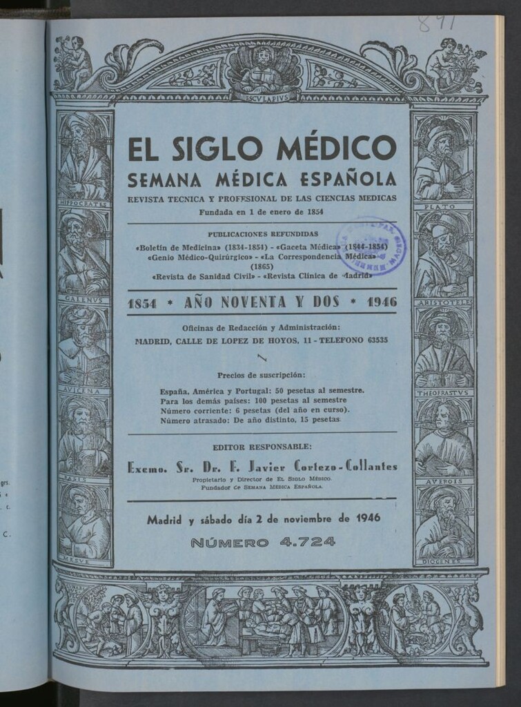 Miniatura de El Siglo médico : boletín de medicina y gaceta médica del 2 de noviembre de 1946