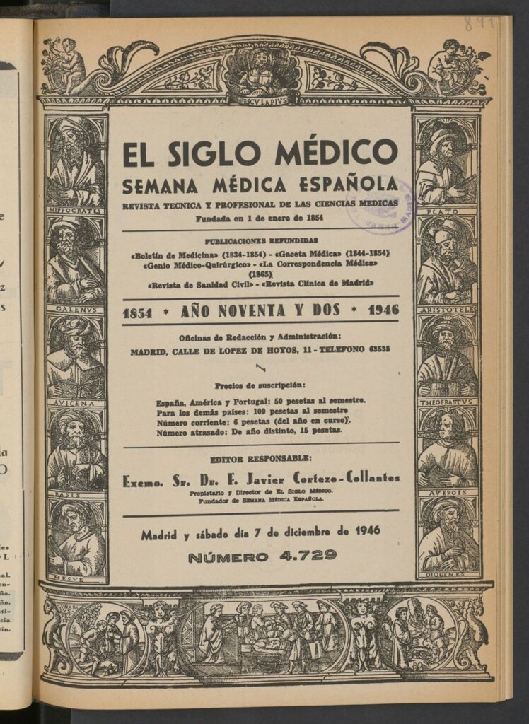 Miniatura de El Siglo médico : boletín de medicina y gaceta médica del 7 de diciembre de 1946