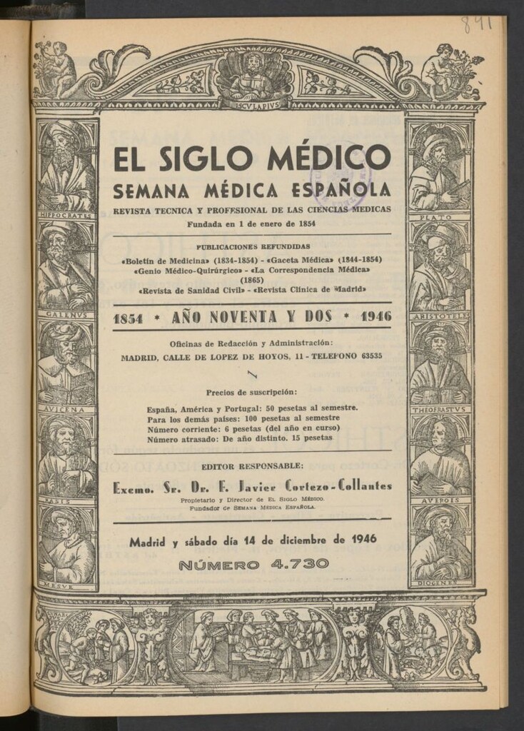 Miniatura de El Siglo médico : boletín de medicina y gaceta médica del 14 de diciembre de 1946