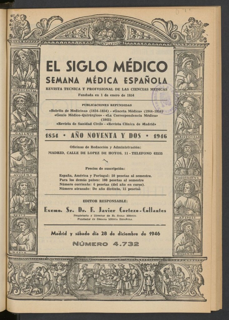 Miniatura de El Siglo médico : boletín de medicina y gaceta médica del 28 de diciembre de 1946