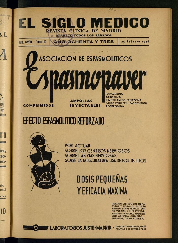 Miniatura de El Siglo médico : boletín de medicina y gaceta médica del 29 de febrero de 1936