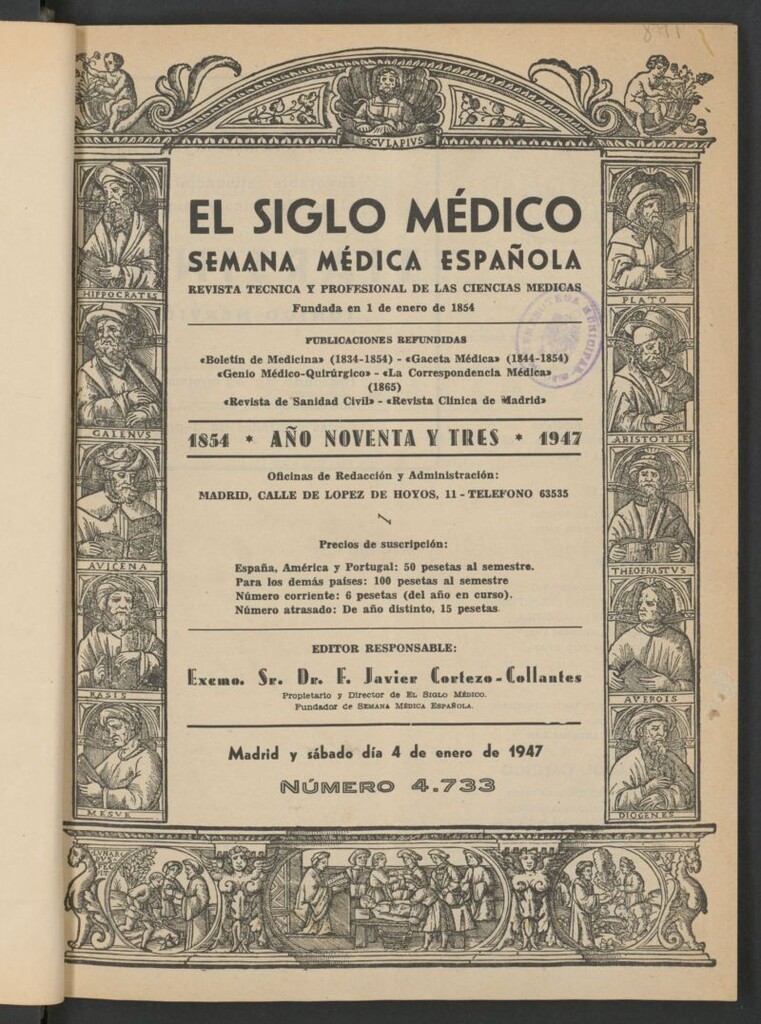 Miniatura de El Siglo médico: boletín de medicina y gaceta médica del 4 de enero de 1947