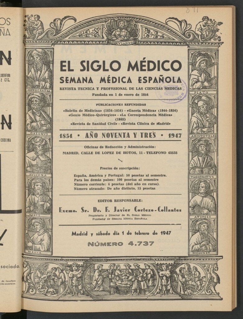 Miniatura de El Siglo médico: boletín de medicina y gaceta médica del 1 de febrero de 1947